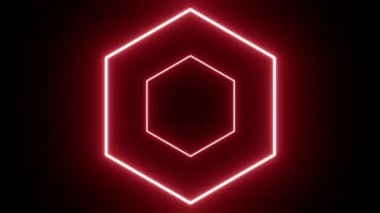 Renkli, hareketli vuruşlar. Neon ışıklı kare. Kusursuz döngü