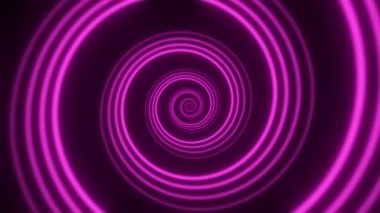 Soyut neon spiral tünelinden geç. Parlayan solucan deliği hareket arkaplanı