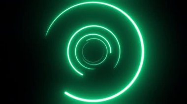 Dönen renkli parlak vuruşlar. Neon ışık çemberi. Kusursuz döngü