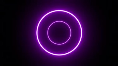 Dönen renkli parlak vuruşlar. Neon ışık çemberi. Kusursuz döngü