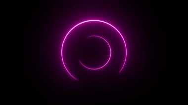 Dönen renkli parlak vuruşlar. Neon ışık çemberi. Kusursuz döngü