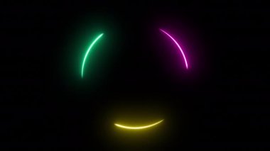 Dönen renkli parlak vuruşlar. Neon ışığı gelişimi, yükleme çemberi. Kusursuz döngü