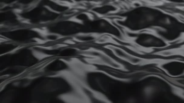 Seda lisa ondulada que fluye, tela negra en movimiento. ruido abstracto movimiento oscuro fondo. — Vídeo de stock