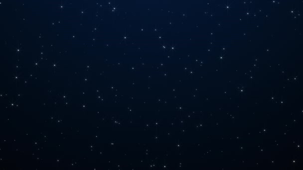 Ночное звездное небо с мерцающими или мигающими звёздами на заднем плане. Цикл бесшовный космический фон — стоковое видео