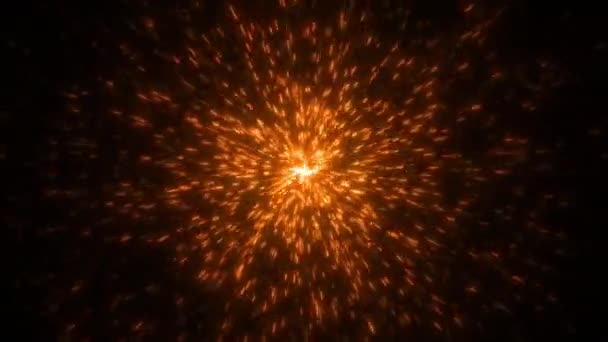 Parlak Parlak Uçan Daireler Parçacıkları Ateşler Hareket Arkaplanı Gibi Havai — Stok video