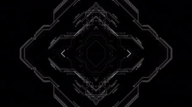 Soyut teknoloji dijital tünelinde seyahat edin. Parlak döngülü hareket arkaplanı