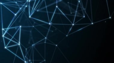 Animasyon çizgileri ve noktalardan soyut teknoloji arka planı. Kusursuz uzay geometrik arkaplan döngüsü