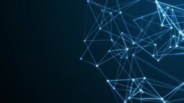 Animasyon çizgileri ve noktalardan soyut teknoloji arka planı. Kusursuz uzay geometrik arkaplan döngüsü