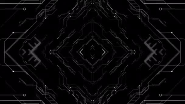 Reis Door Abstracte Technologie Digitale Tunnel Gloeiende Looped Motion Achtergrond — Stockvideo