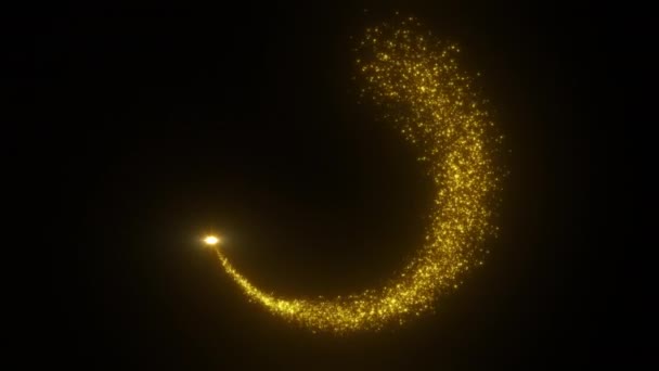 Des Étincelles Lumineuses Volantes Particules Tournant Cercle Suivent Étoile Clignotante — Video
