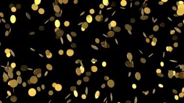 Yavaş Düşen Bozukluklar veya Para Altın Yağmur Hareketi alfa kanallı arkaplan.