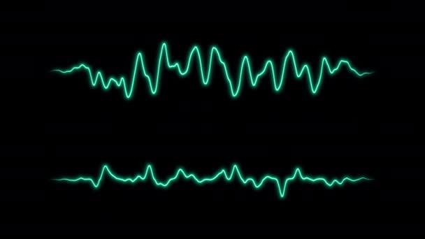 声波线路信号 波形的音频频谱 Fui Hud元素 无缝圈 — 图库视频影像