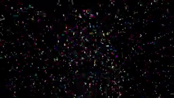 Výbuch Confetti Vícebarevné Padající Zářivé Slavnostní Částice — Stock video