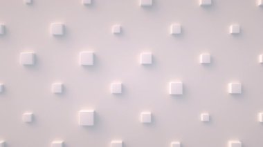 Hareket eden, hafif fildişi küpleri olan soyut bir arkaplan, porselen yüzey. Kusursuz döngü