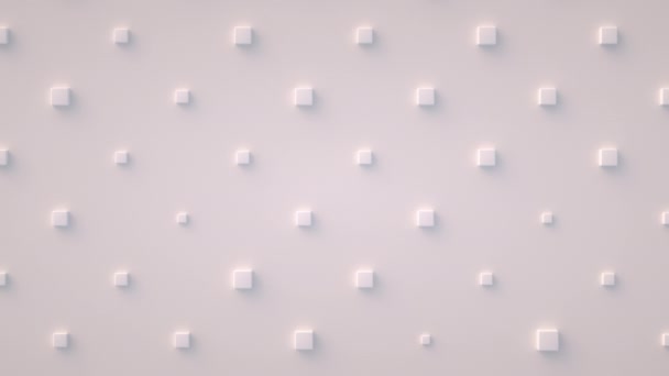 Abstract Background Moving Scaling Cubes Light Ivory Porcelain Surface Seamless — Stock Video