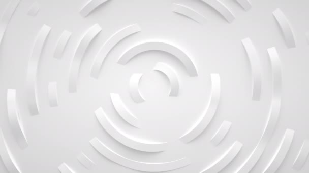 Волна Концентрических Кругов Кольца Поверхности Яркий Молочный Радиоволновой Абстрактный Фон — стоковое видео