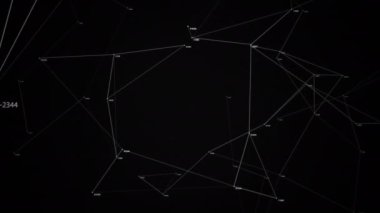 Animasyon çizgileri ve noktalardan soyut teknoloji arka planı. Kusursuz uzay geometrik arkaplan döngüsü