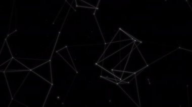 Animasyon çizgileri ve noktalardan soyut teknoloji arka planı. Kusursuz uzay geometrik arkaplan döngüsü