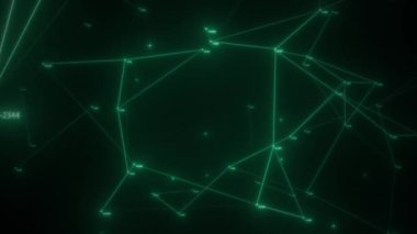 Animasyon çizgileri ve noktalardan soyut teknoloji arka planı. Kusursuz uzay geometrik arkaplan döngüsü
