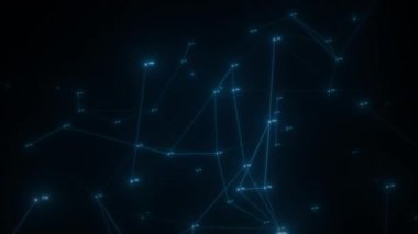 Animasyon çizgileri ve noktalardan soyut teknoloji arka planı. Kusursuz uzay geometrik arkaplan döngüsü