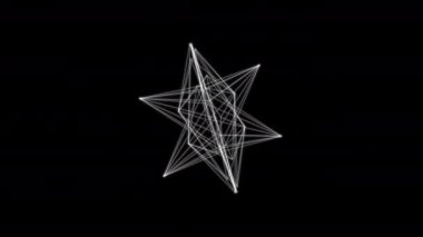Çokgen yıldız şekli HUD elementi akıyor. Pleksus stili çizgileri ve noktaları birleştirir. Kusursuz döngü