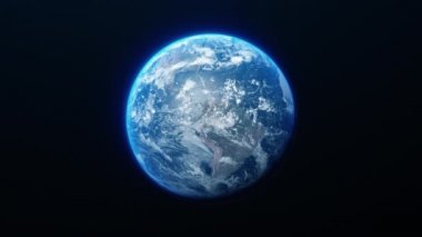Dünya 'yı uzaydan döndürmek. Kusursuz döngü animasyonu. NASA web sitesinden dokular