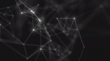 Animasyon çizgileri ve noktalardan soyut teknoloji Plexus arka planı. Kusursuz uzay geometrik arkaplan döngüsü