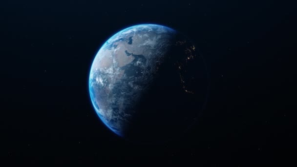 Girar Planeta Terra Espaço Animação Loop Sem Costura Texturas Site — Vídeo de Stock