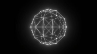 Küre HUD elementi. Çizgi ve noktaları birleştiren pleksus biçimi.