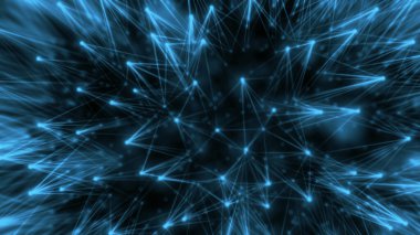 Karahindiba gibi pürüzsüz bir teknolojik yüzey. Çizgi ve noktaları birleştiren pleksus biçimi.