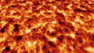 Soyut magma, arkaplanda pürüzsüz fraktal dalgalar akan lav. Arkaplan gibi ateş