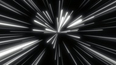 Uzayda, yıldız alanında. Soyut parçacıklar, neon ışınları arkaplanı.