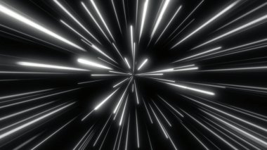 Uzayda, yıldız alanında. Soyut parçacıklar, neon ışınları arkaplanı.