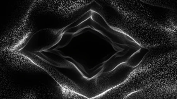 抽象粒子隧道 发光的虫孔背景 — 图库照片