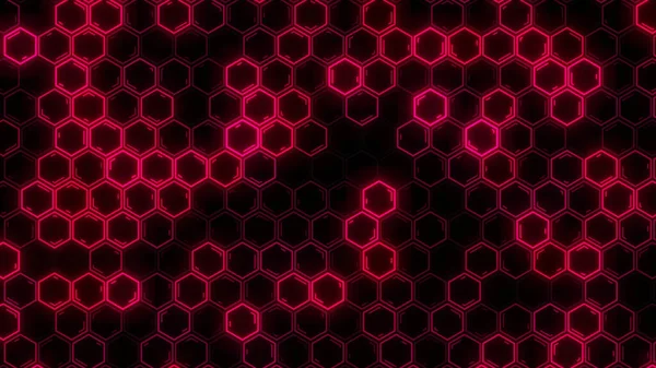 Abstract Futurista Hexágono Brilhante Neon Superfície Estrutura Hud — Fotografia de Stock