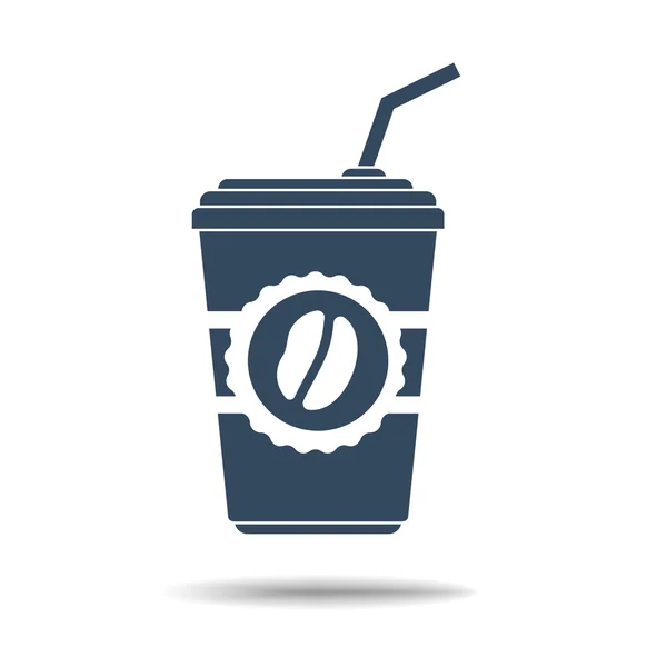 Icono de vaso de café con tubo — Vector de stock