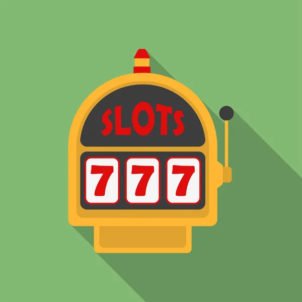 Slot makinesidir simgesi. Uzun bir gölge ile modern düz stil