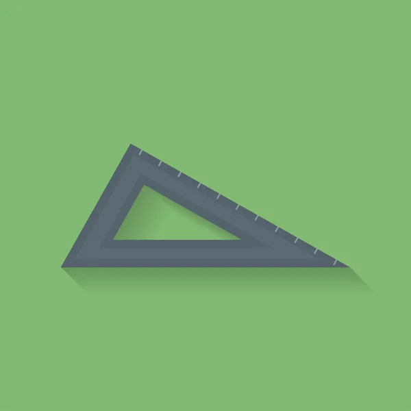 Icona del righello a triangolo. Stile piatto — Vettoriale Stock