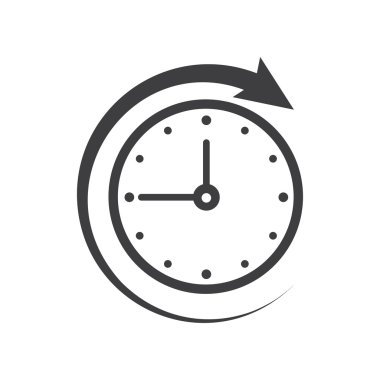 Icon of symbol, sign Open around the clock or 24 hours a day clipart