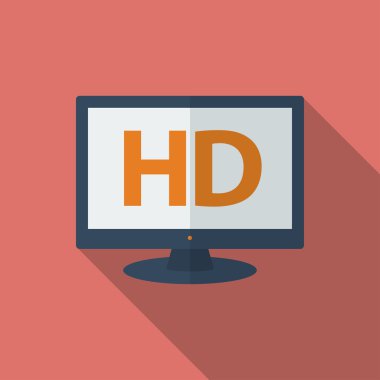 Hd Tv. düz stili simgesini