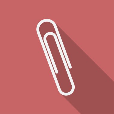 Icon of paper clip. Flat design clipart