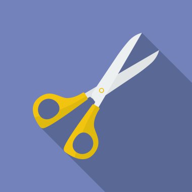 Simge makas. Düz stil