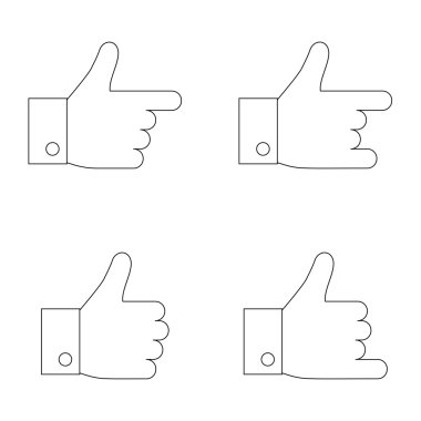 Icon set Yaşasın. İnce çizgi.