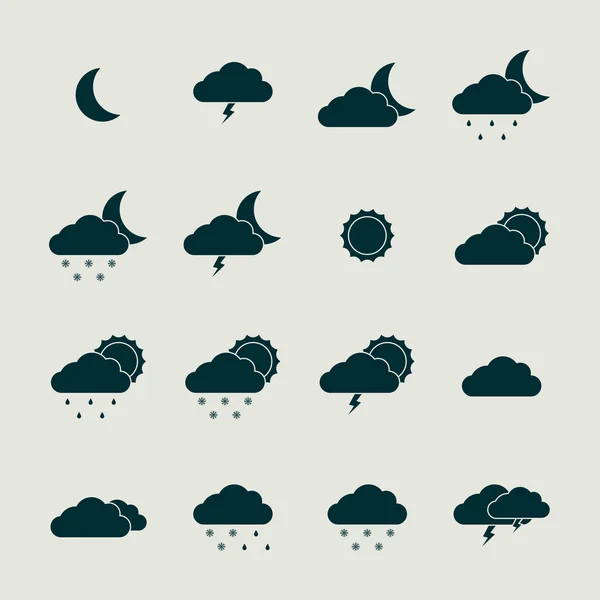 Nastavena ikona počasí. — Stockový vektor