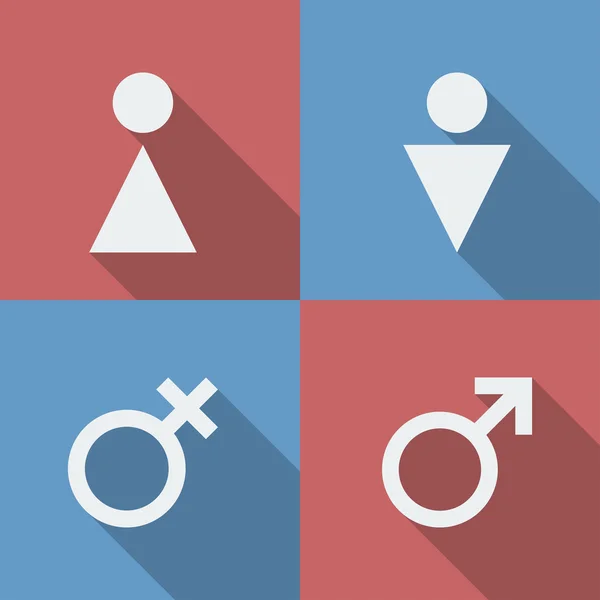 Símbolos masculinos e femininos, ícones, sinais —  Vetores de Stock