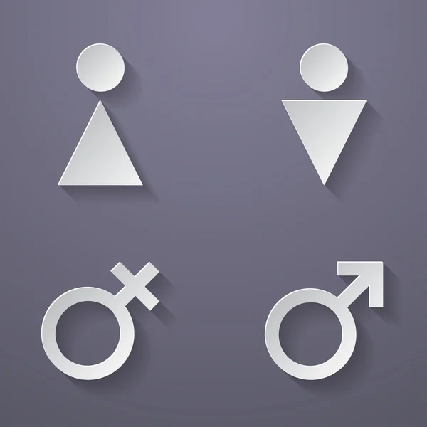 男性と女性のシンボル、アイコン、標識 — ストックベクタ