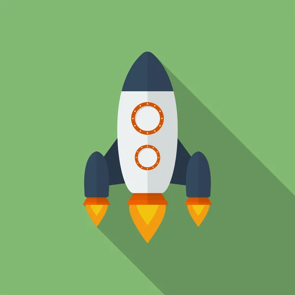 Icoon van Rocket. Vlakke stijl — Stockvector
