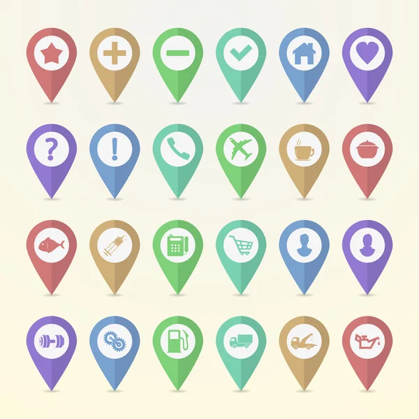 Set of map pointer icons — Stock Vector