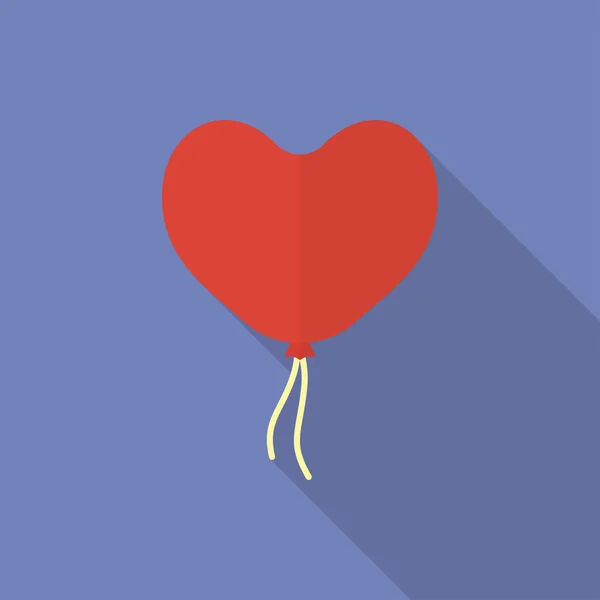 Icono de globo en forma de corazón. Estilo plano — Vector de stock