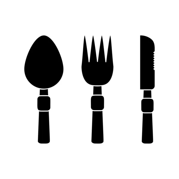 Fork, Spoon and Knife icons — Stock Vector